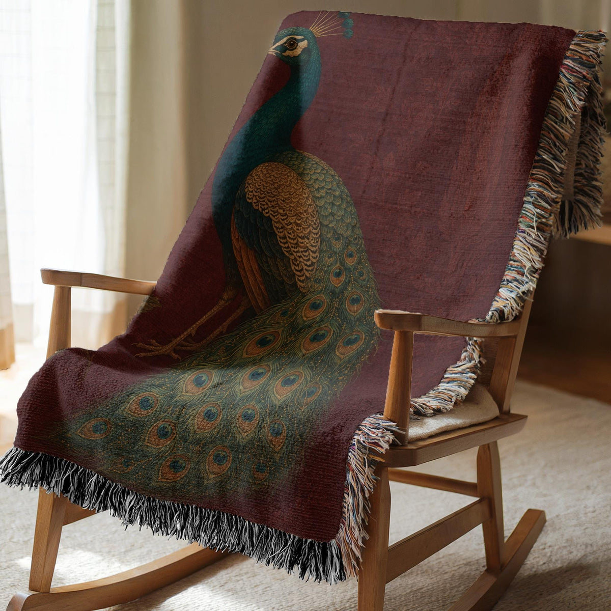 Peacock Woven Blanket