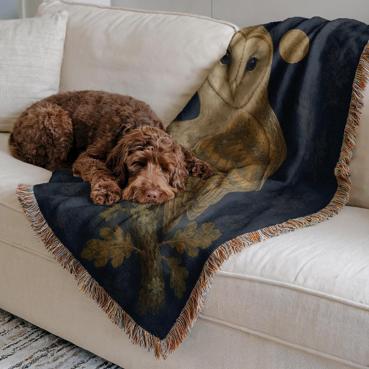 Barn Owl Woven Blanket
