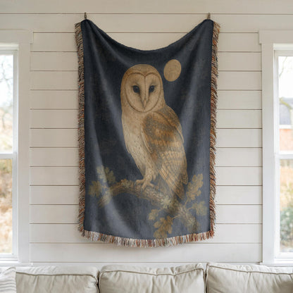 Barn Owl Woven Blanket