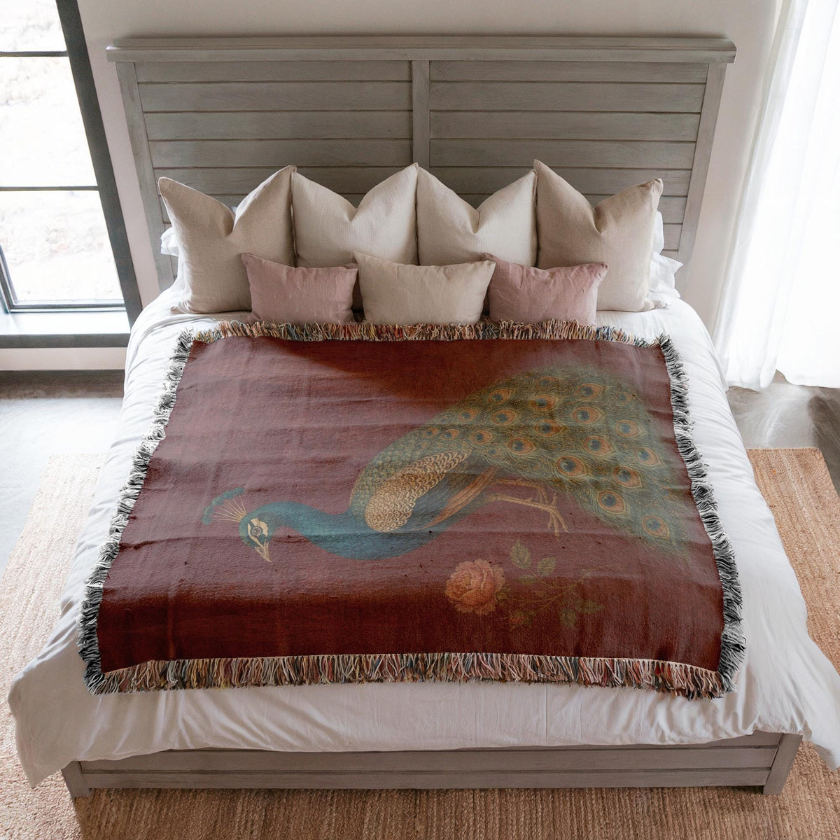 Peacock Woven Blanket