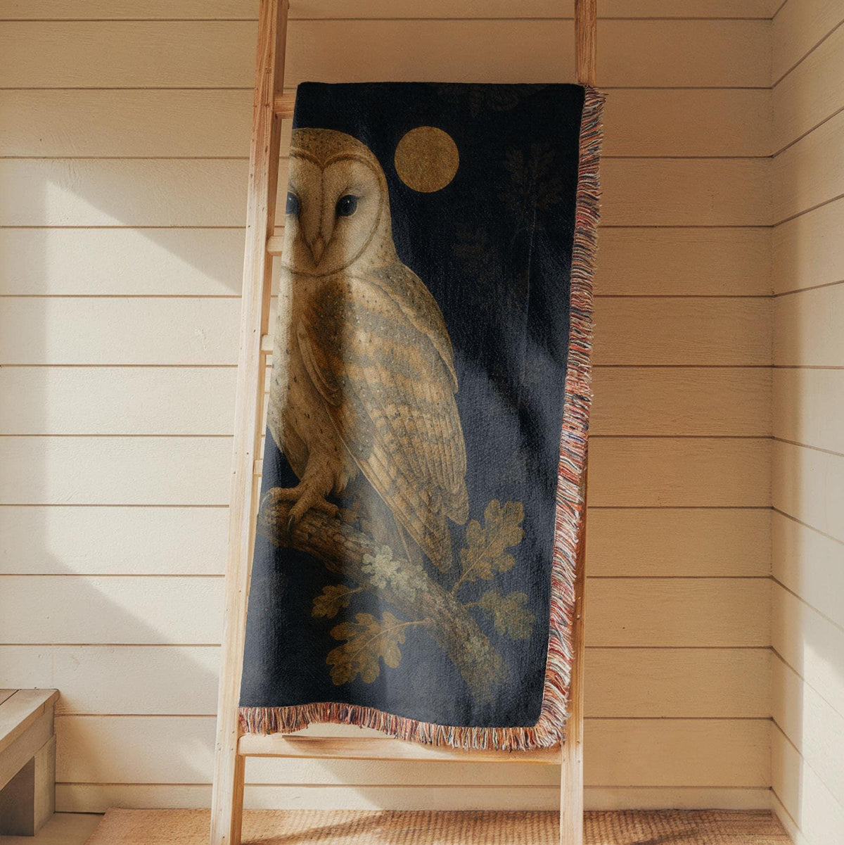 Barn Owl Woven Blanket