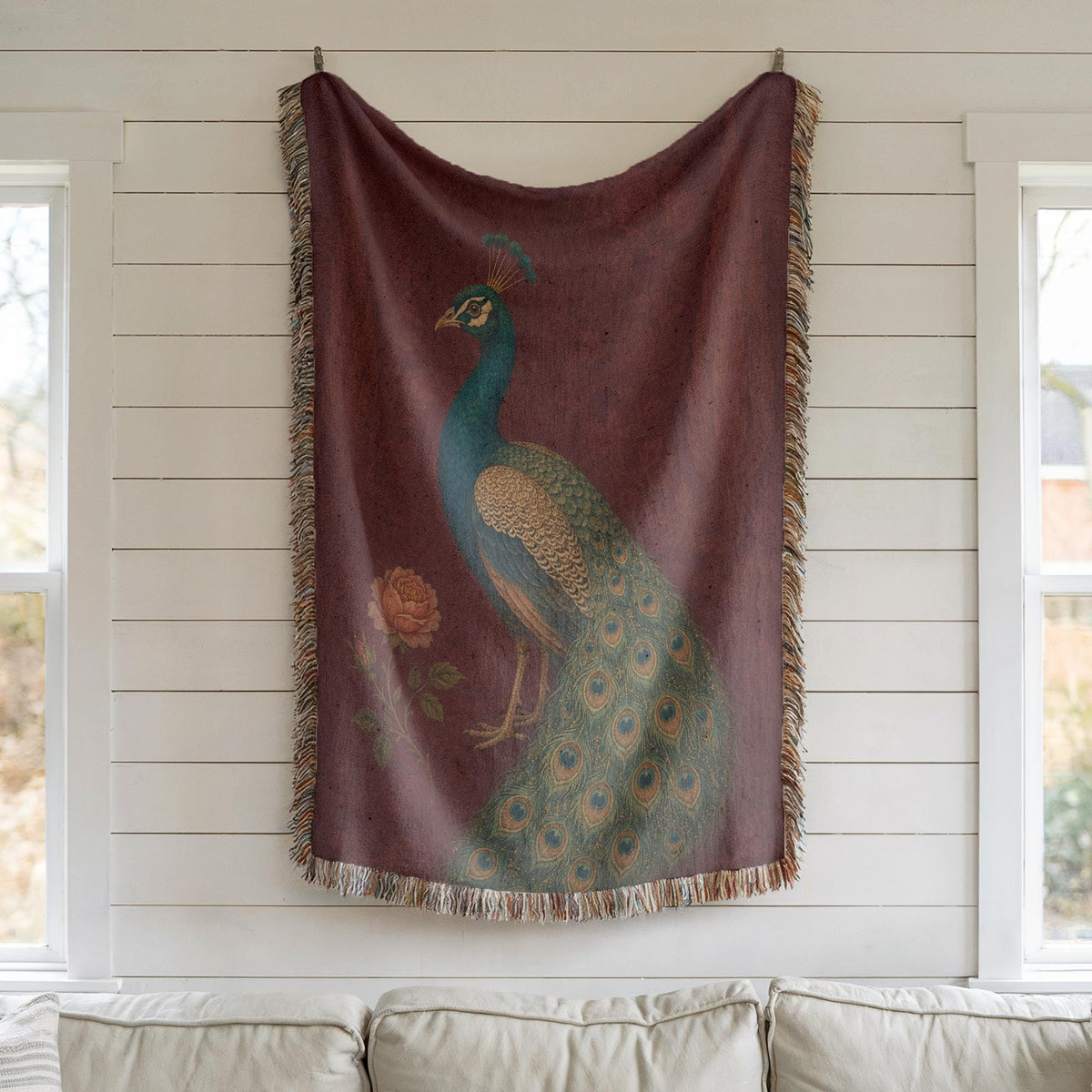 Peacock Woven Blanket