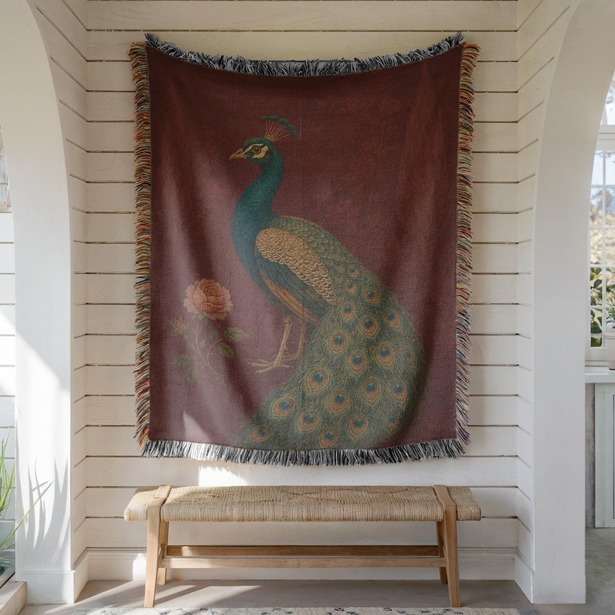 Peacock Woven Blanket