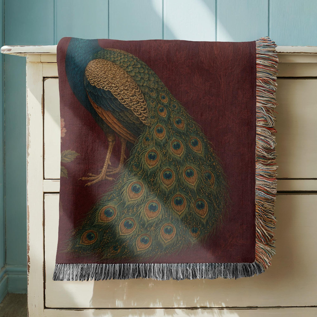Peacock Woven Blanket