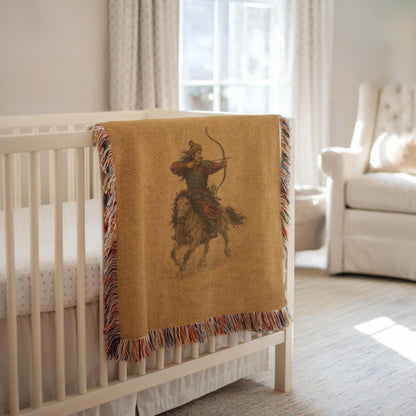Mongolian Archer Woven Blanket