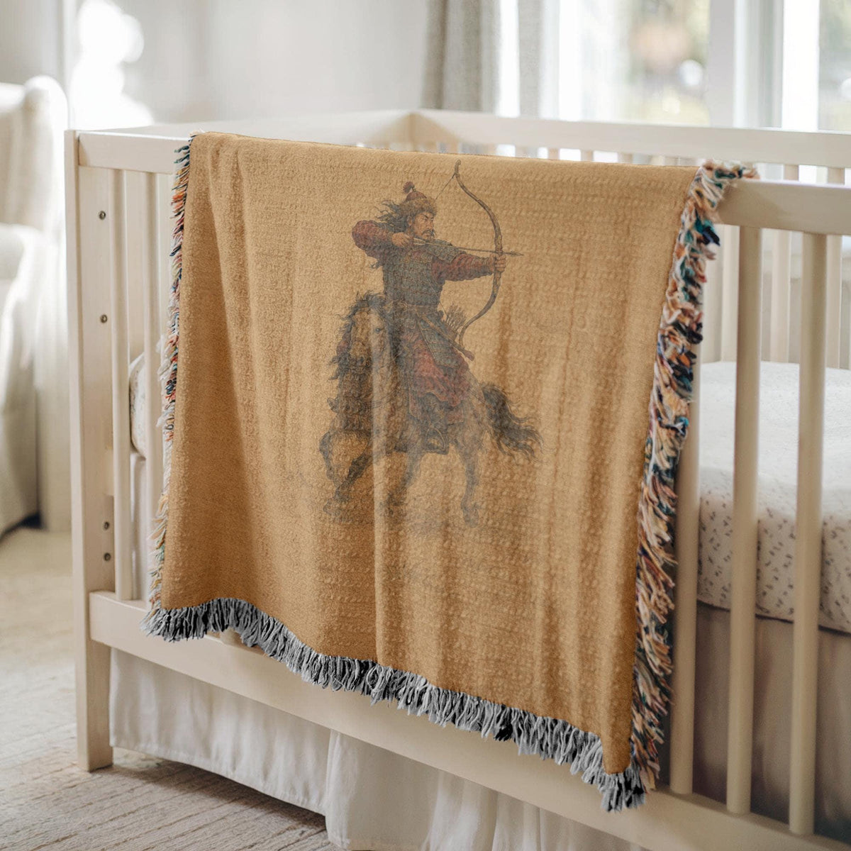 Mongolian Archer Woven Blanket