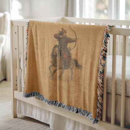 Mongolian Archer Woven Blanket