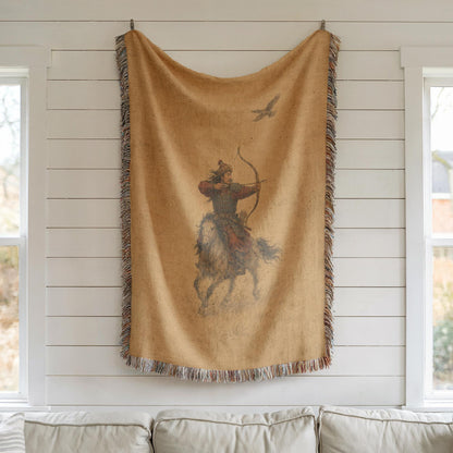 Mongolian Archer Woven Blanket