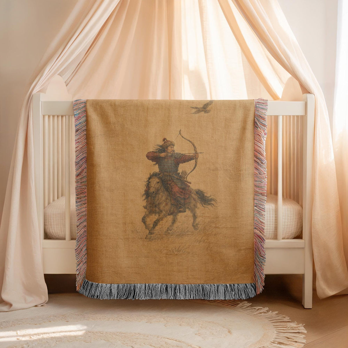 Mongolian Archer Woven Blanket