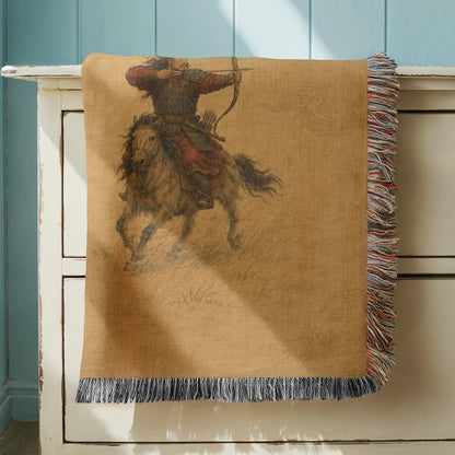 Mongolian Archer Woven Blanket