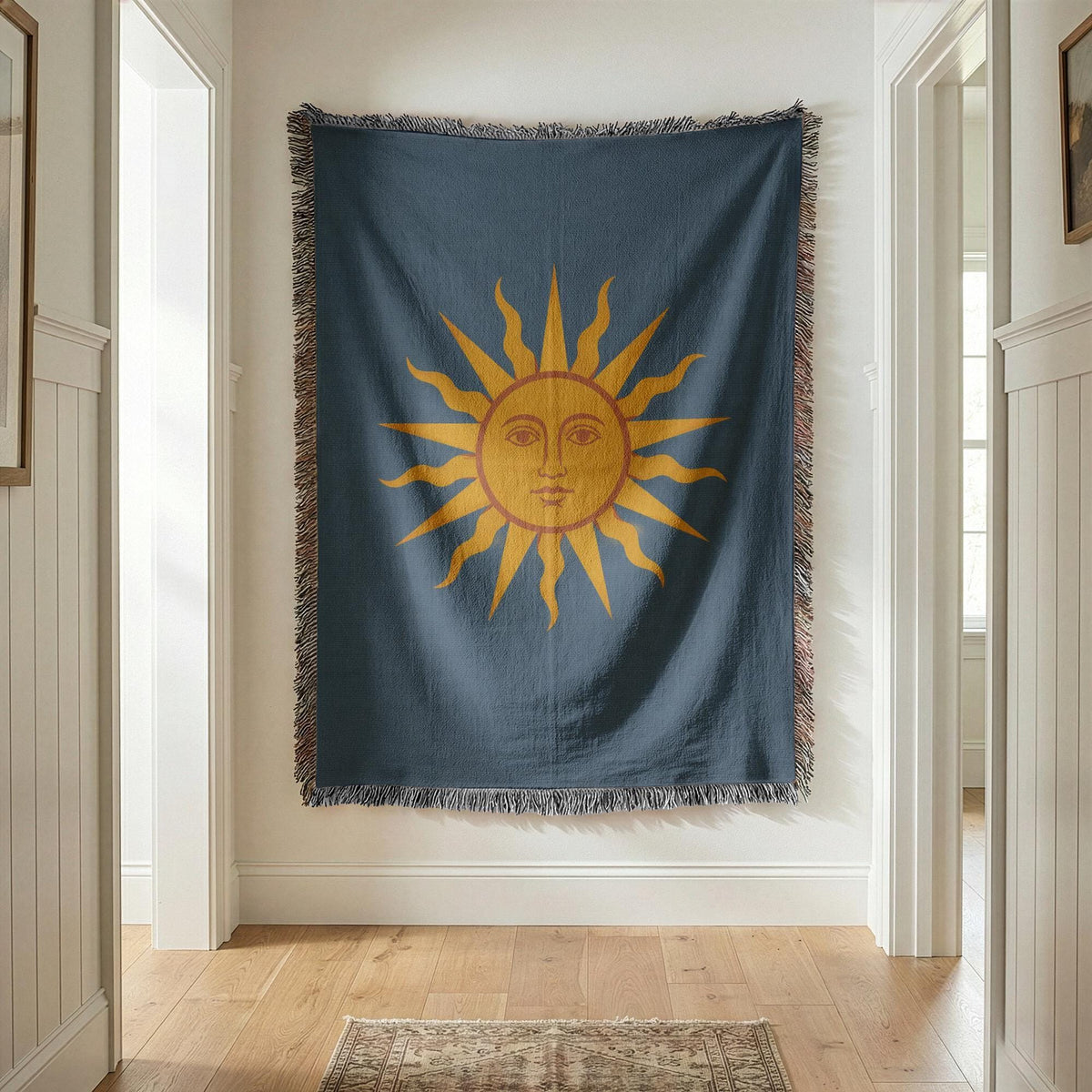 Sun Face Woven Blanket