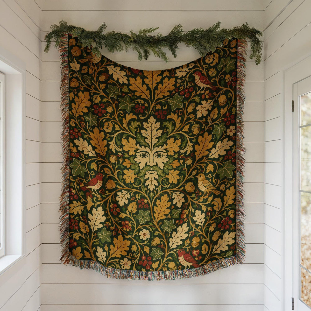 Green Man Woven Blanket