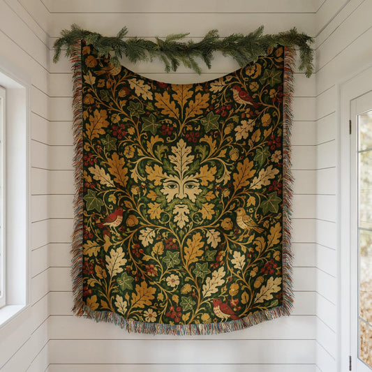Green Man Woven Blanket