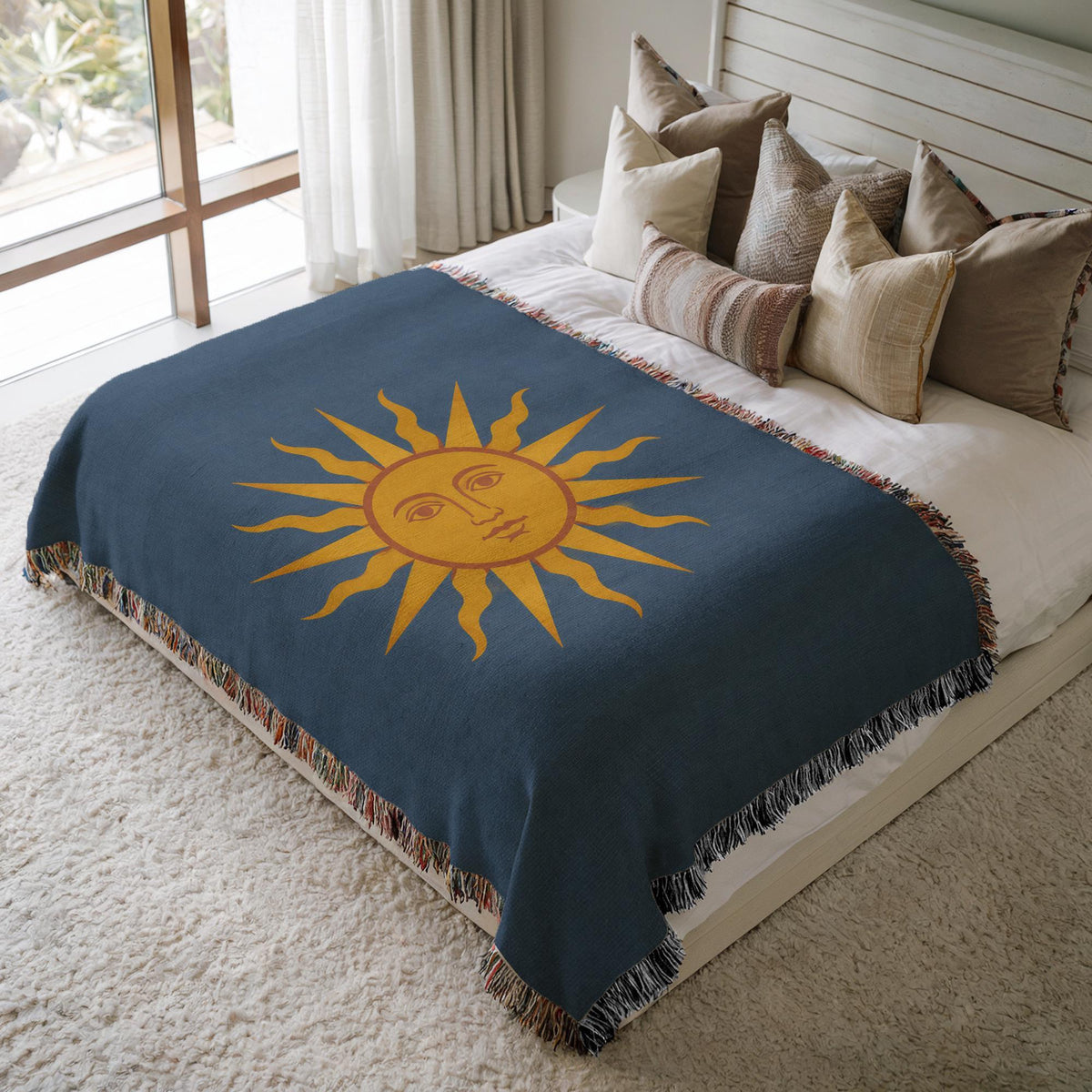 Sun Face Woven Blanket