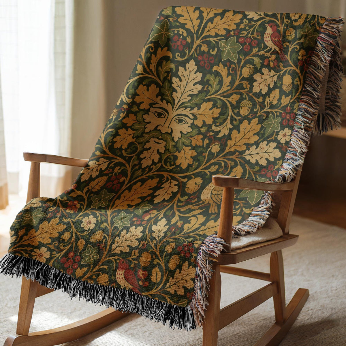 Green Man Woven Blanket