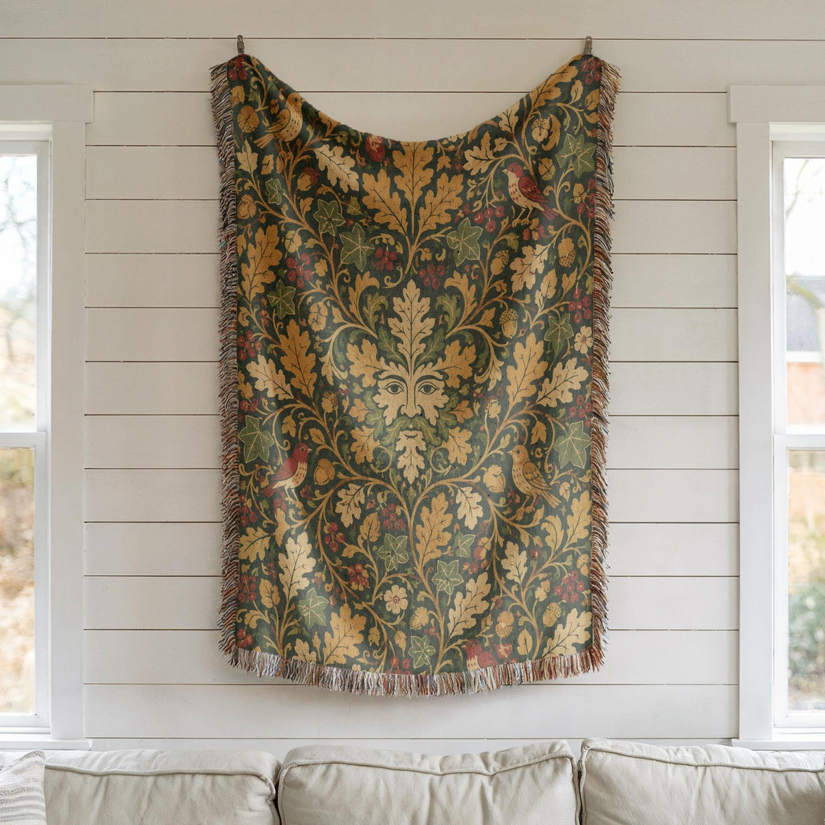 Green Man Woven Blanket