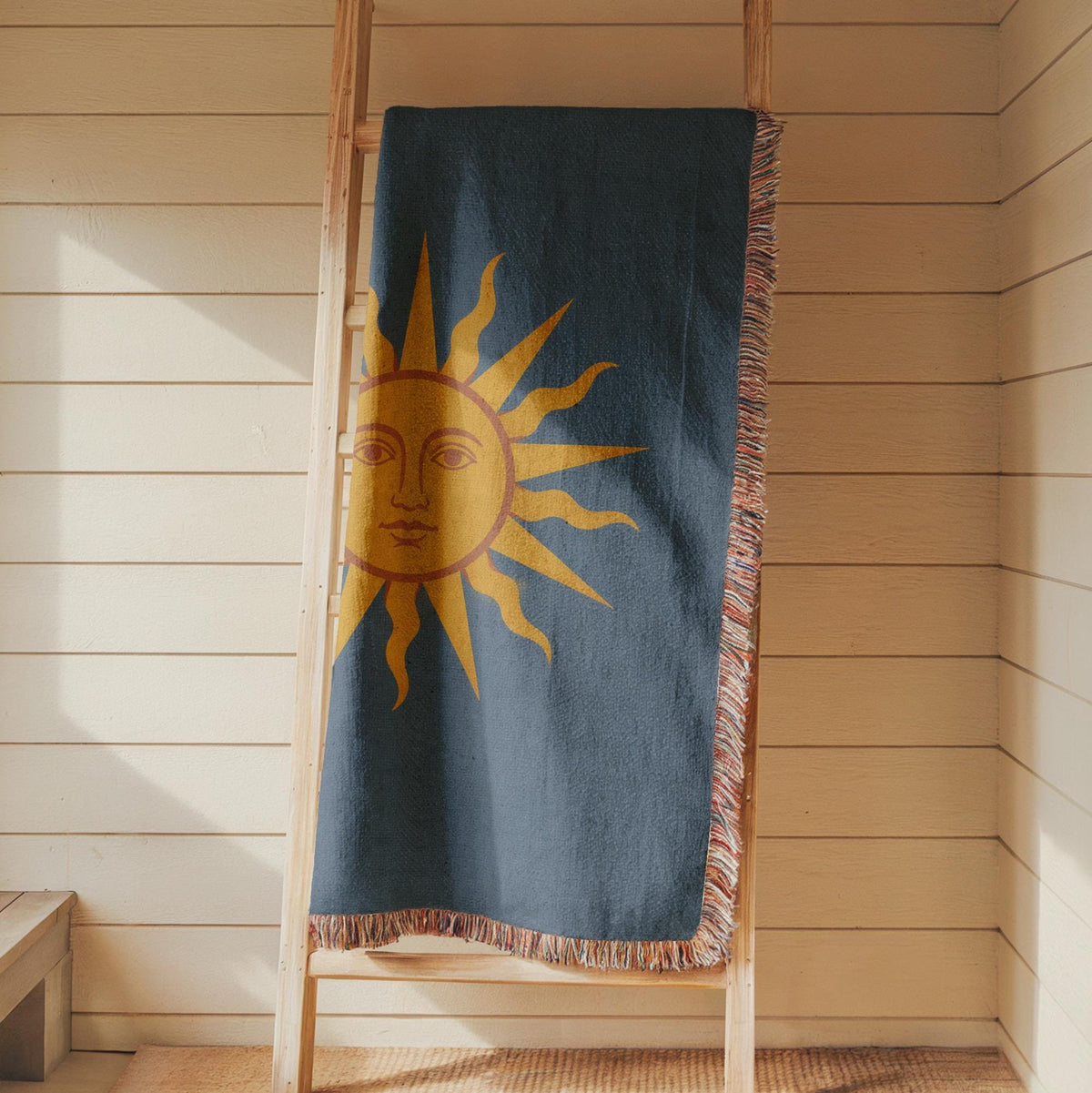 Sun Face Woven Blanket