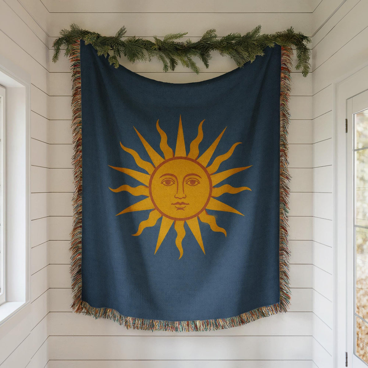 Sun Face Woven Blanket