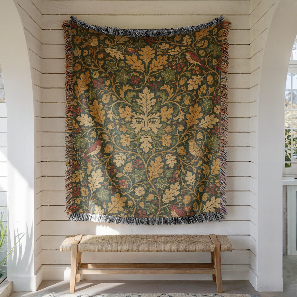 Green Man Woven Blanket