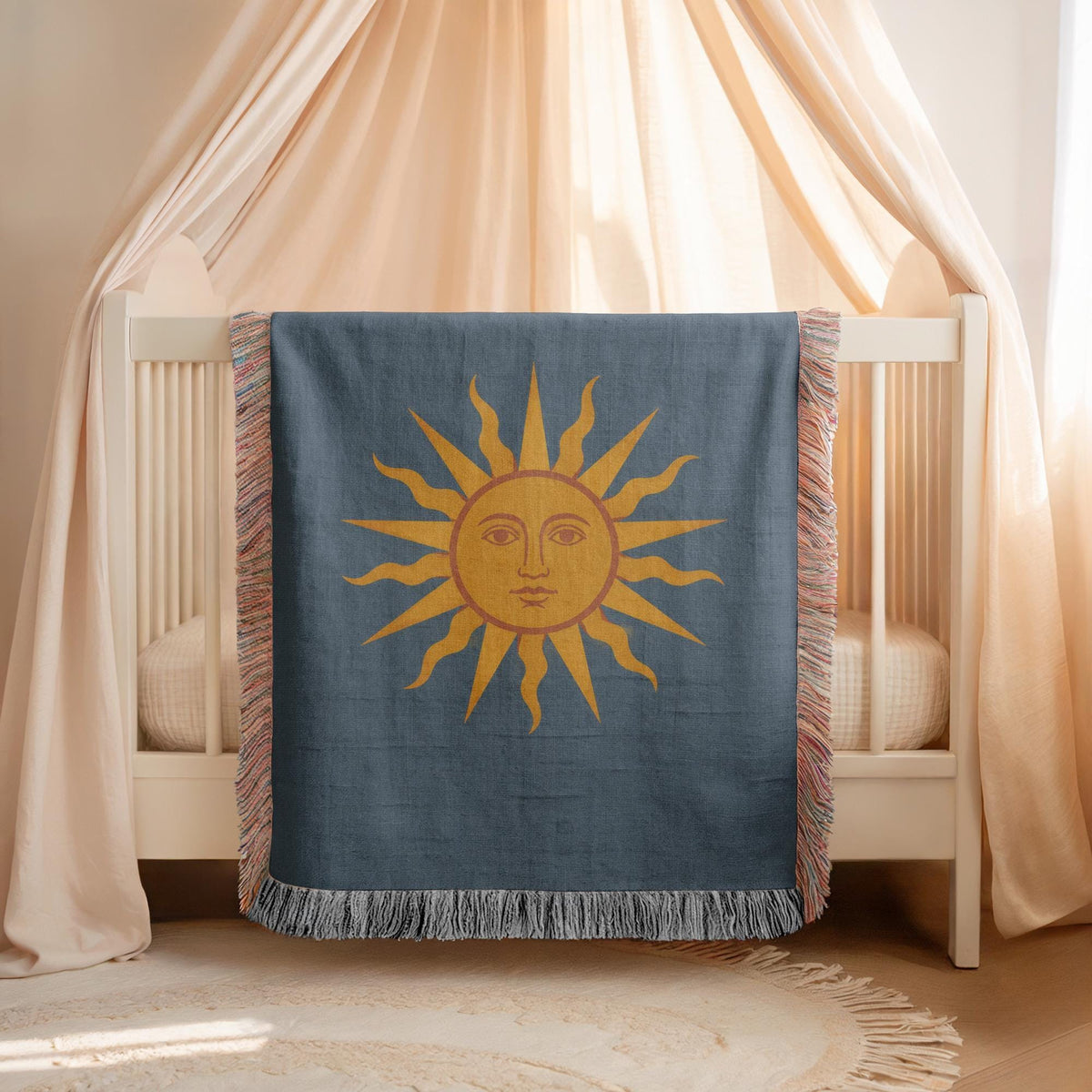 Sun Face Woven Blanket