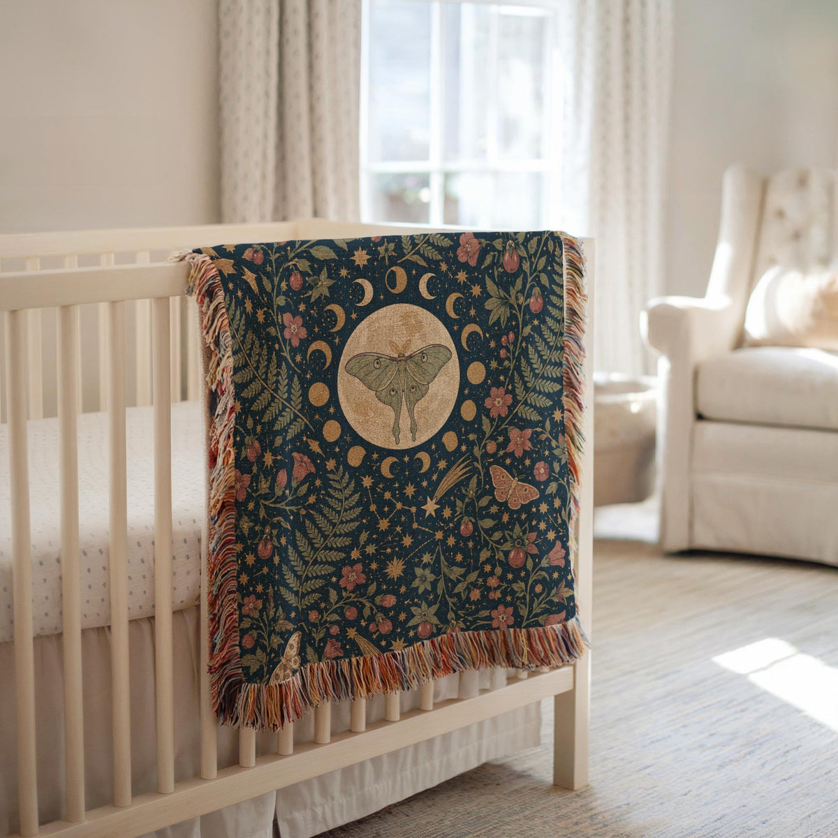 Luna Moth Woven Blanket