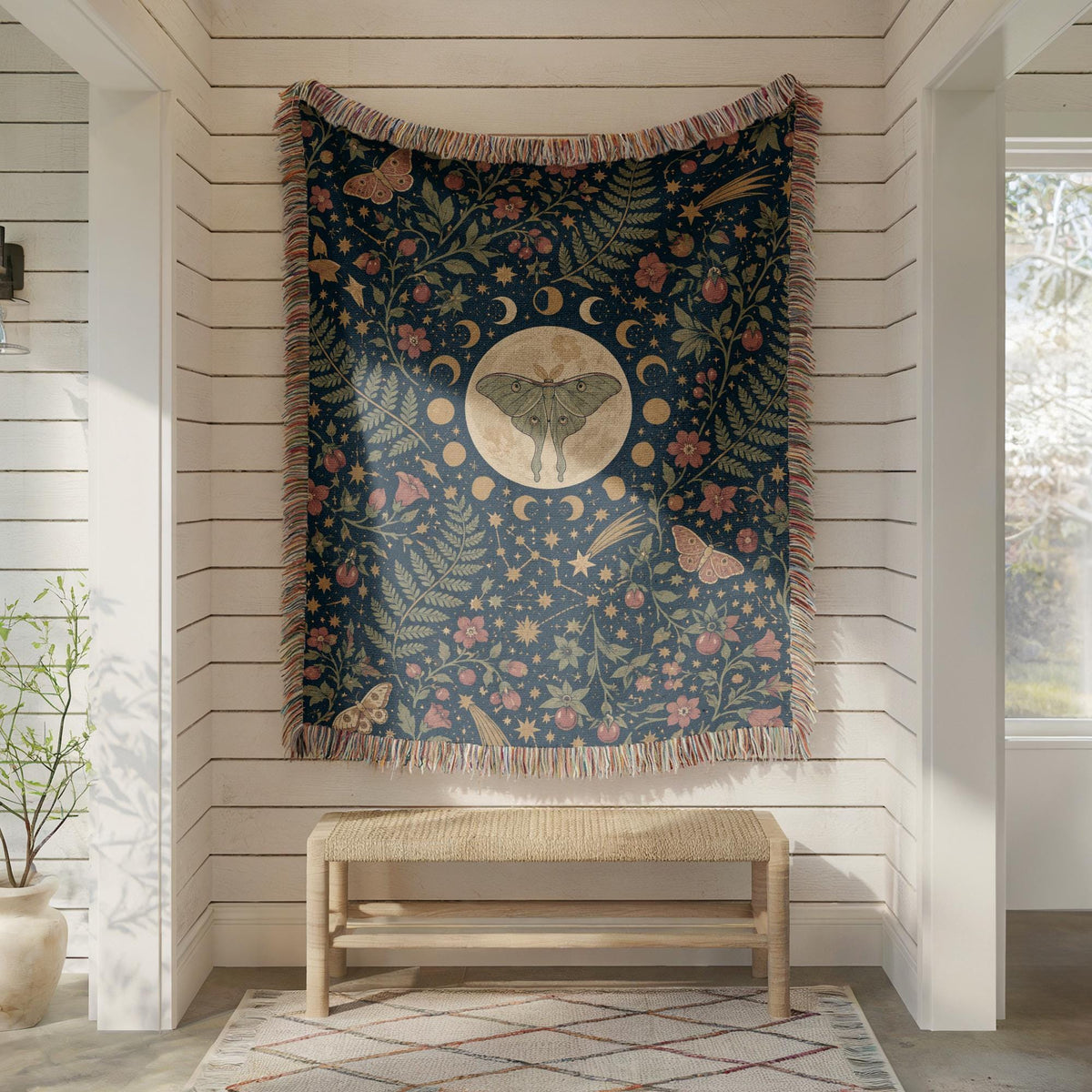 Luna Moth Woven Blanket