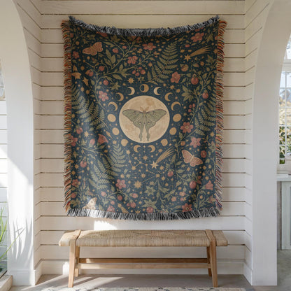 Luna Moth Woven Blanket