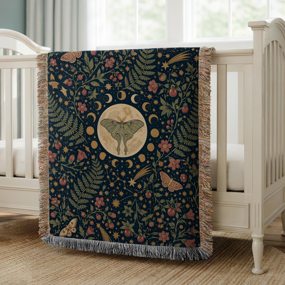 Luna Moth Woven Blanket
