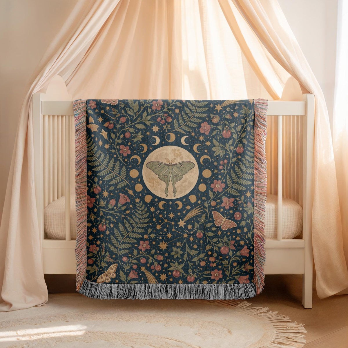 Luna Moth Woven Blanket