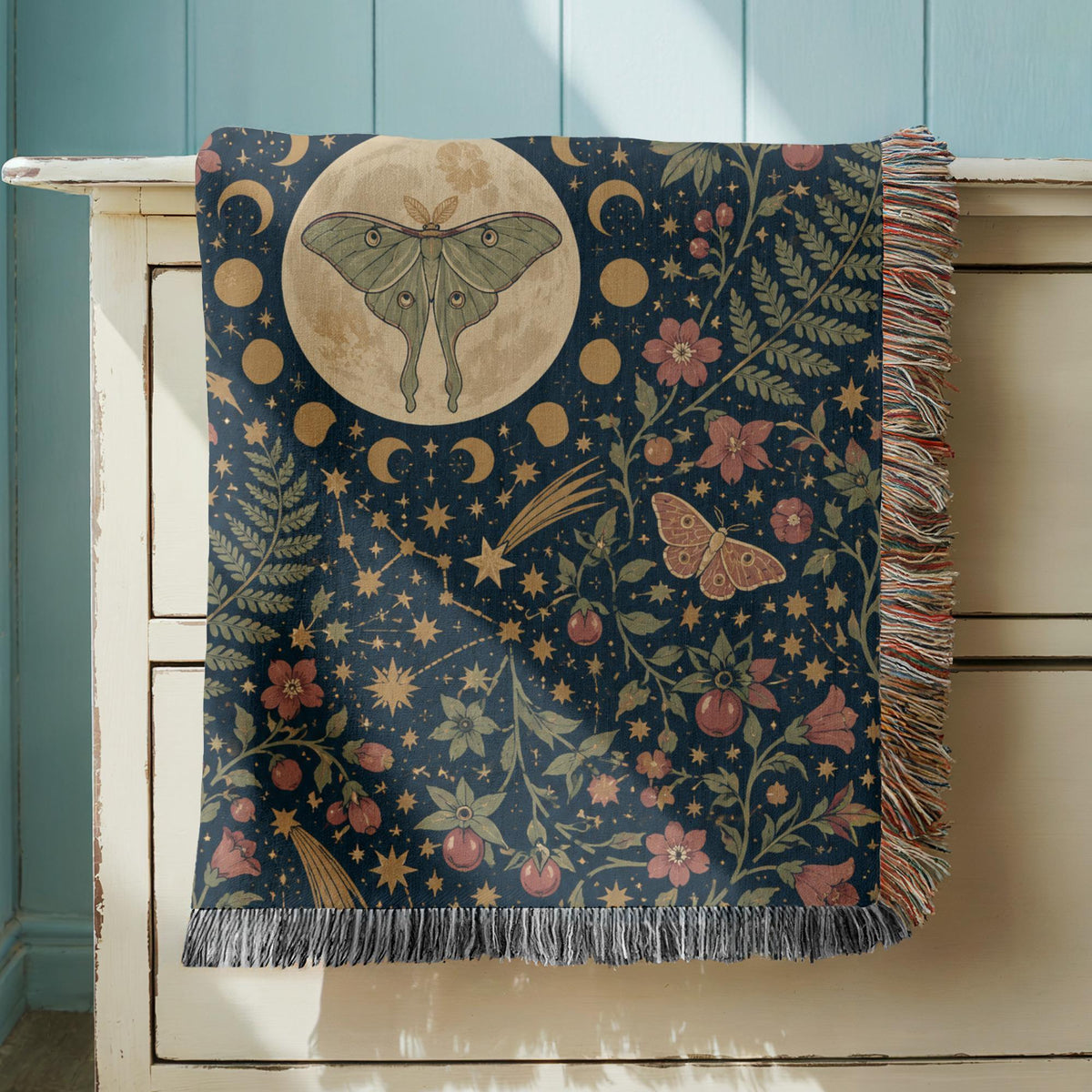 Luna Moth Woven Blanket