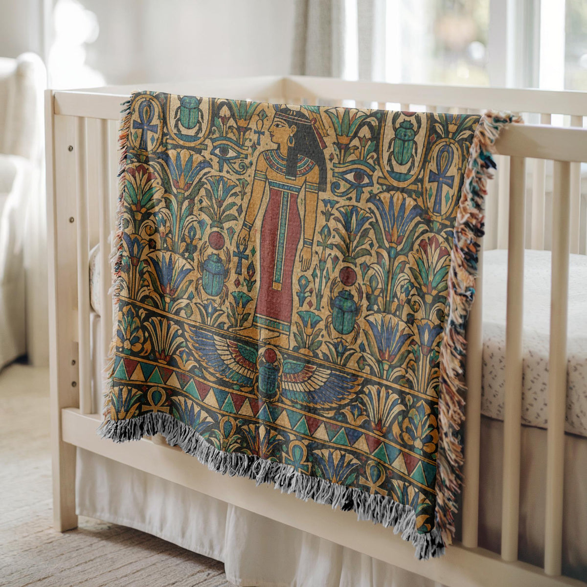 Egyptian Goddess Woven Blanket