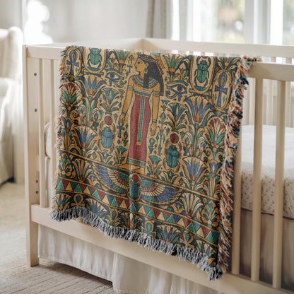 Egyptian Goddess Woven Blanket