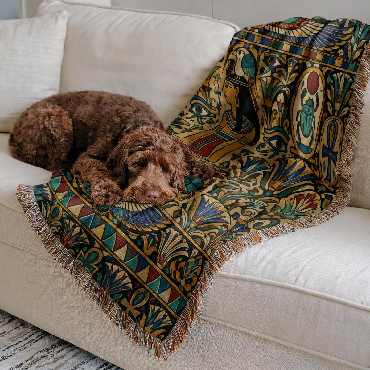 Egyptian Goddess Woven Blanket