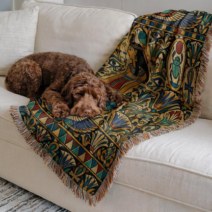 Egyptian Goddess Woven Blanket