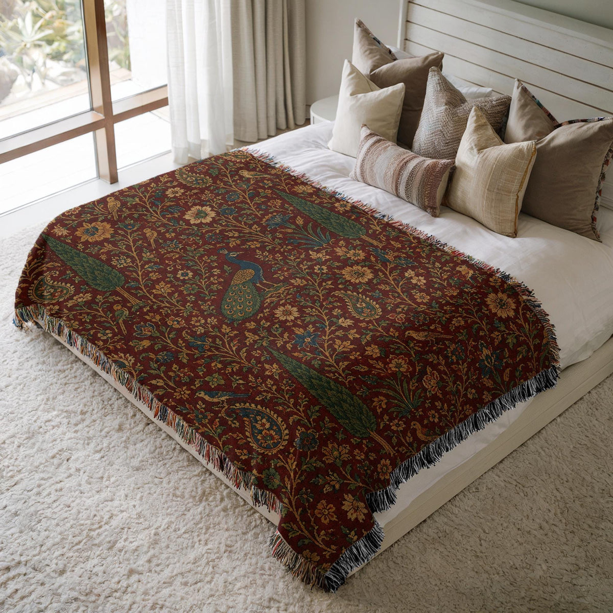 Peacock Woven Blanket