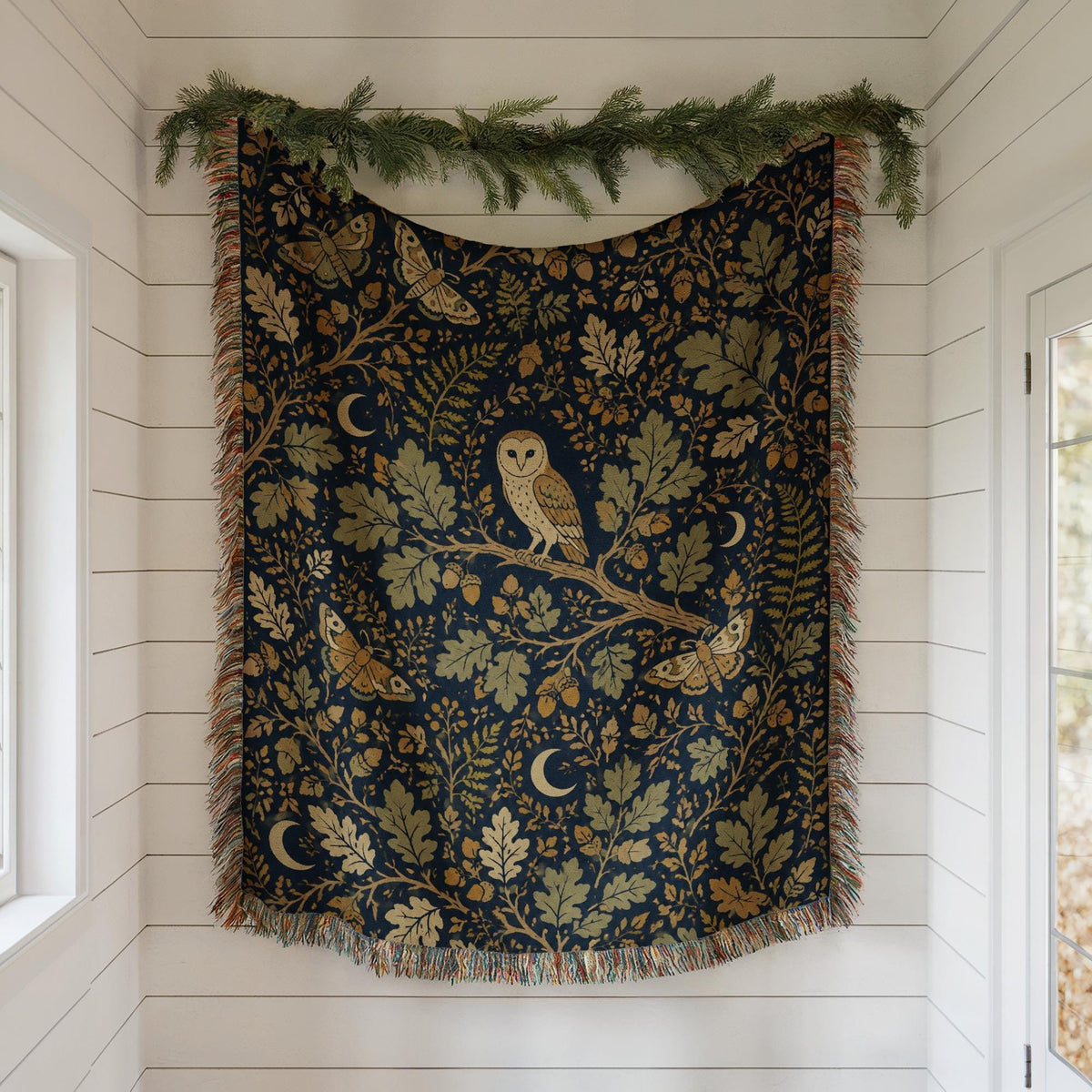 Barn Owl Woven Blanket