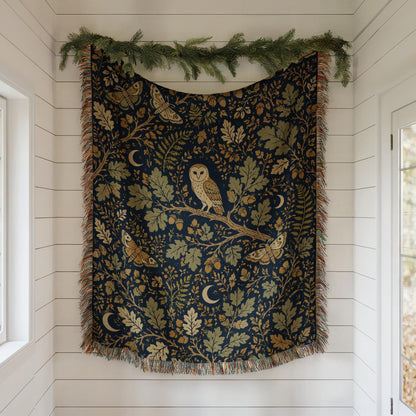 Barn Owl Woven Blanket