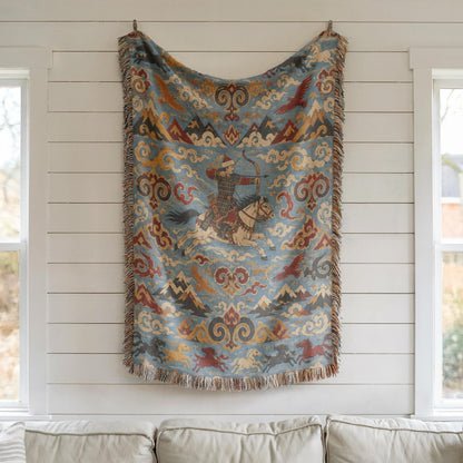 Mongolian Archer Woven Blanket
