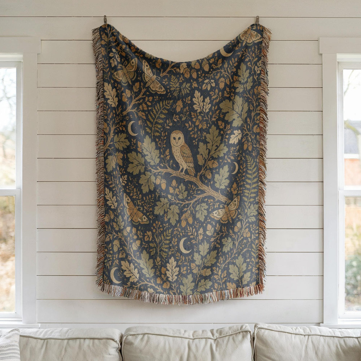 Barn Owl Woven Blanket