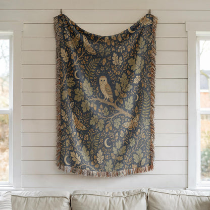 Barn Owl Woven Blanket