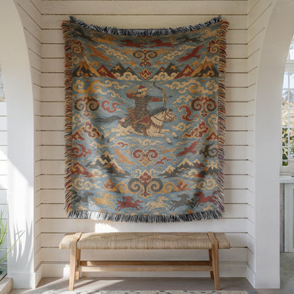 Mongolian Archer Woven Blanket