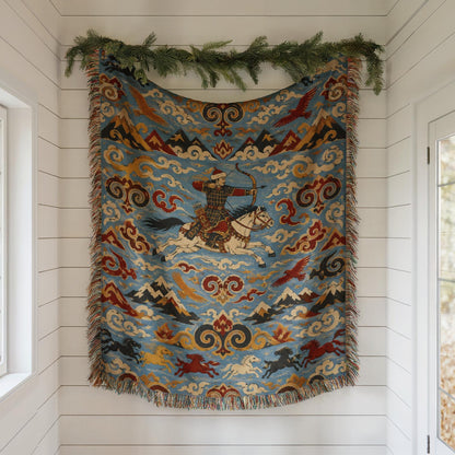 Mongolian Archer Woven Blanket
