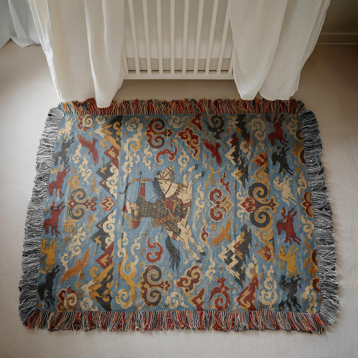 Mongolian Archer Woven Blanket