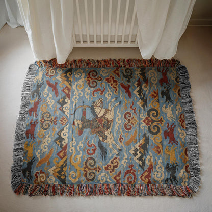 Mongolian Archer Woven Blanket