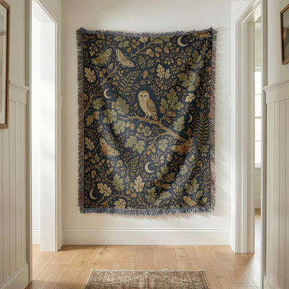 Barn Owl Woven Blanket