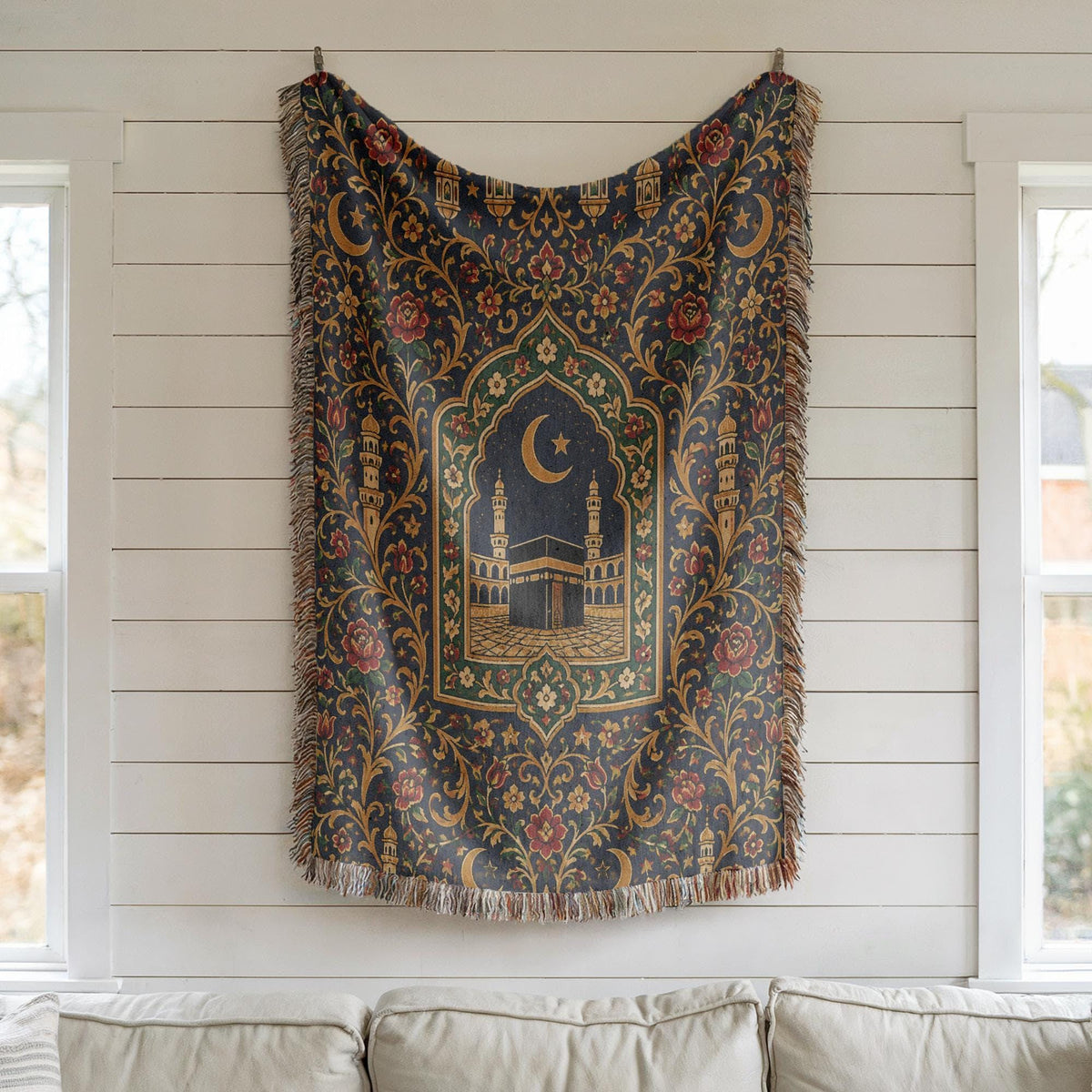 Kaaba Islamic Woven Blanket
