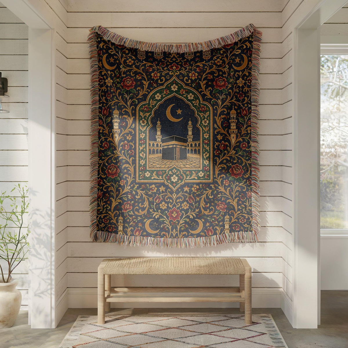 Kaaba Islamic Woven Blanket