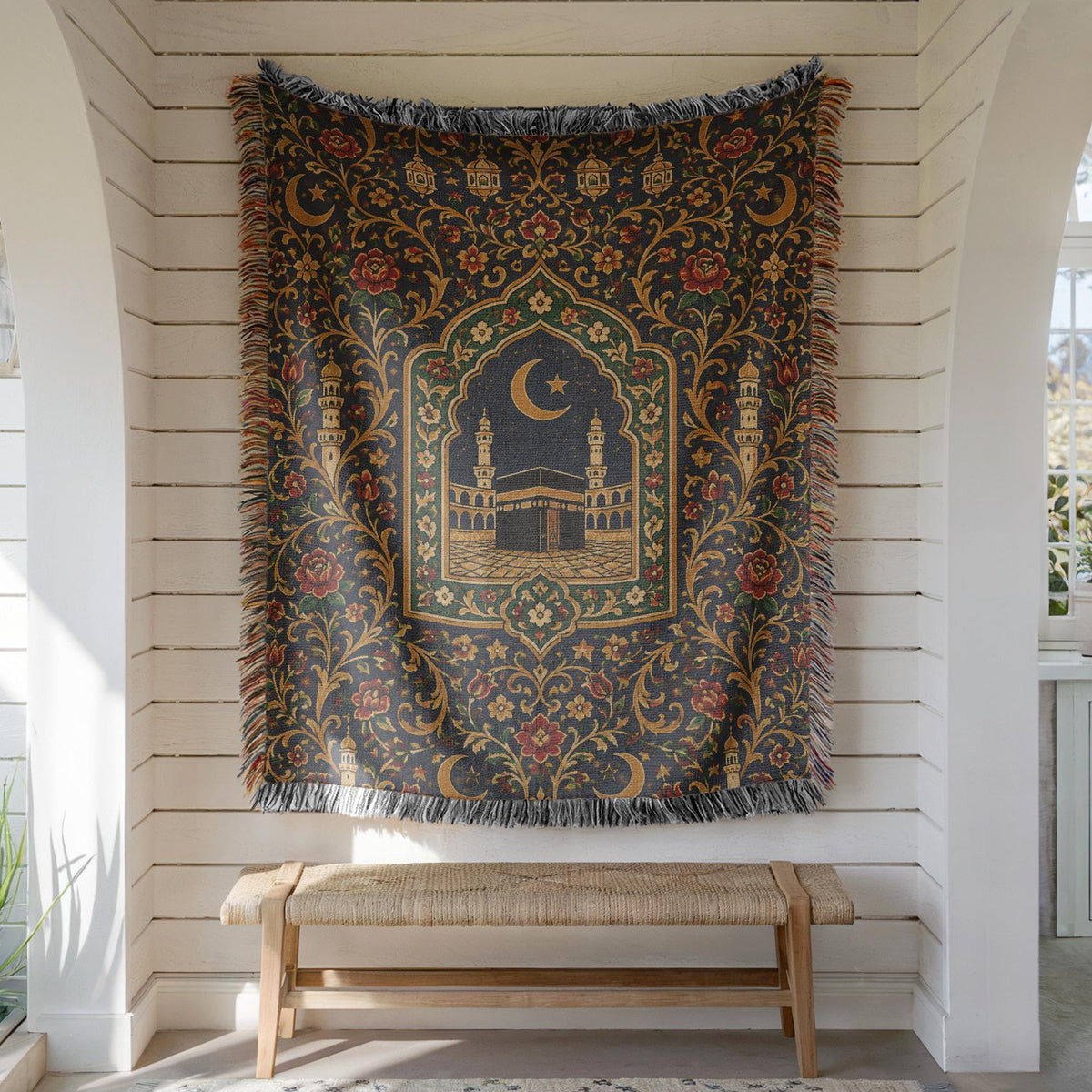 Kaaba Islamic Woven Blanket