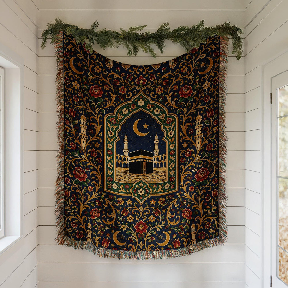 Kaaba Islamic Woven Blanket
