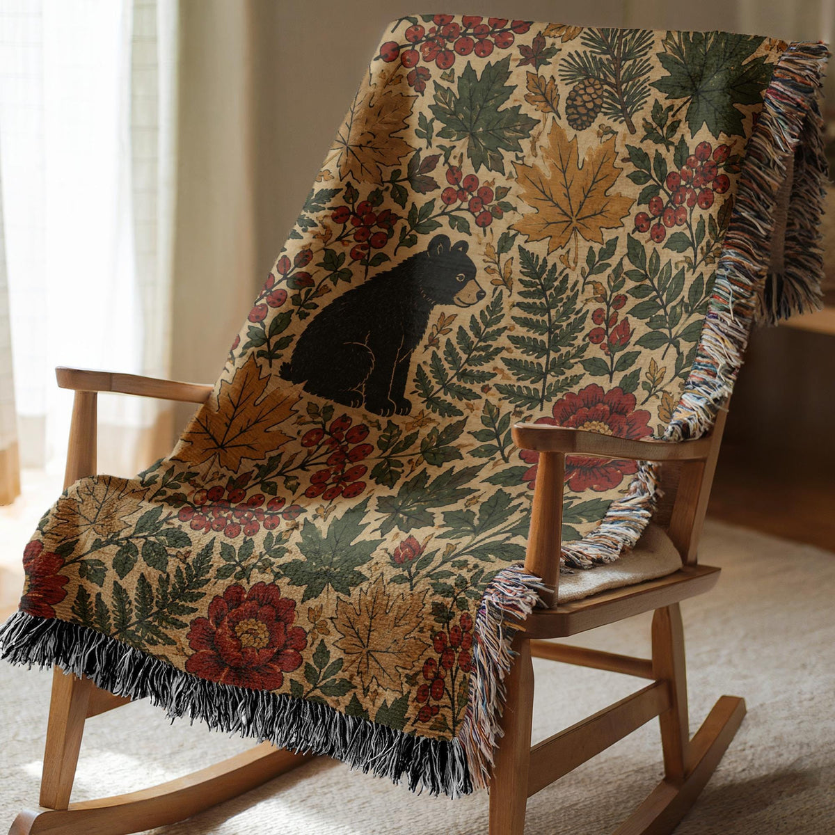 Black Bear Woven Blanket